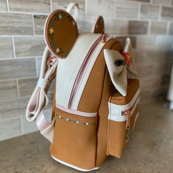 Disney Loungefly Minnie Mouse Fall Floral Backpack - Picture 3 of 7